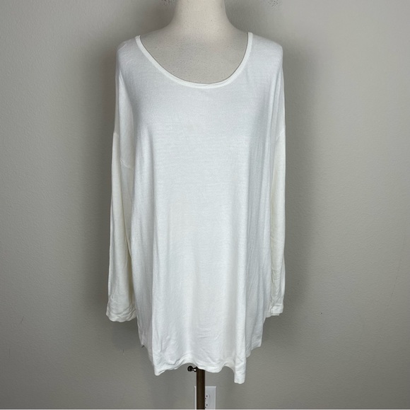 Soft Surroundings White Black Zipper Sweater 1X - Picture 2 of 8